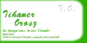 tihamer orosz business card